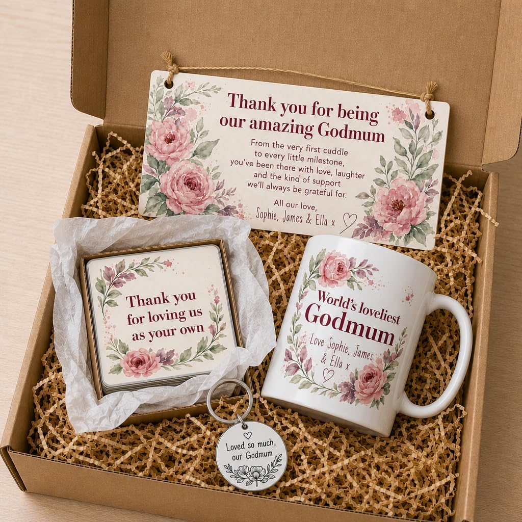 Floral Godmum Gratitude gift box presentation
