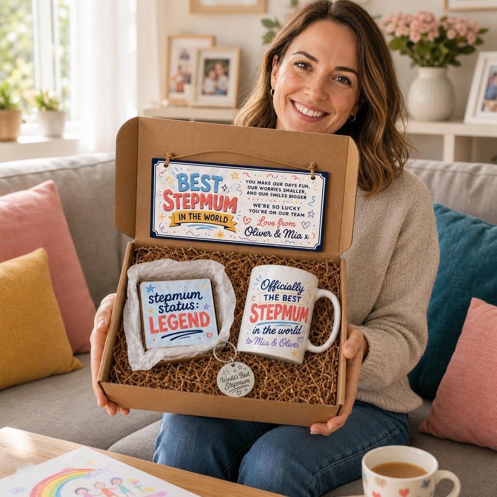 World's Best Stepmum Fun gift box presentation