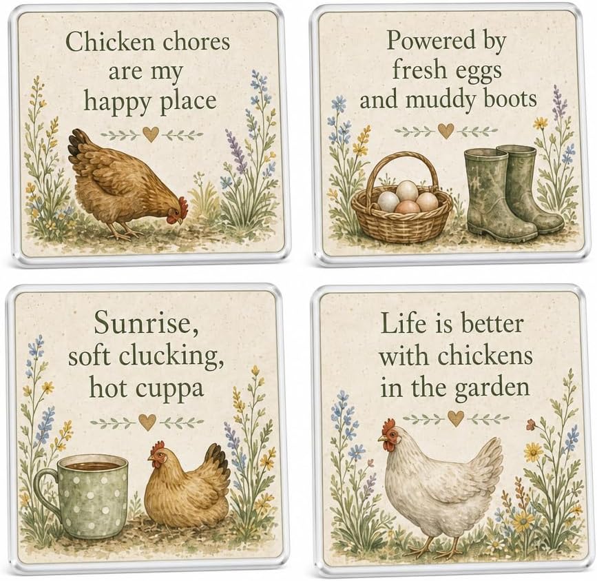 Backyard Hen Haven coasters