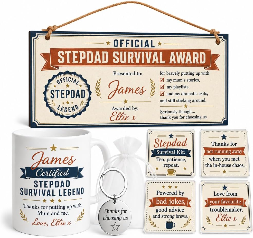 Stepdad Survival Legend personalised gift box set