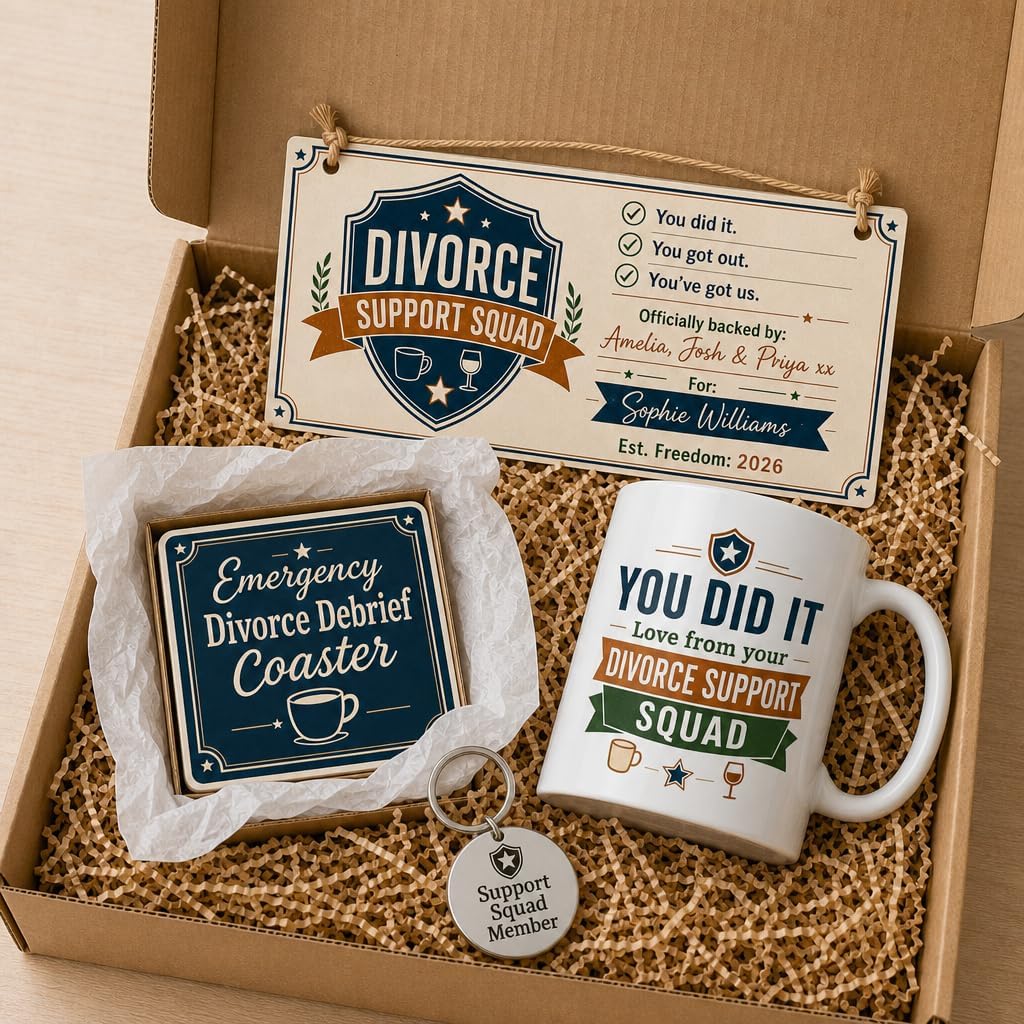 Divorce Support Squad gift box presentation