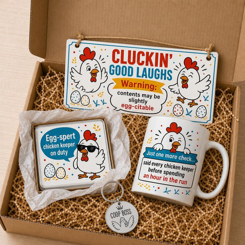 Cluckin Good Laughs gift set contents