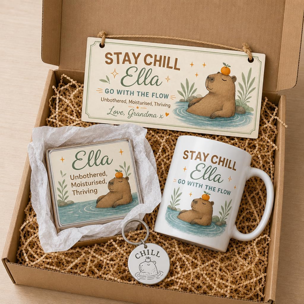 Chill Capybara Vibes gift box presentation