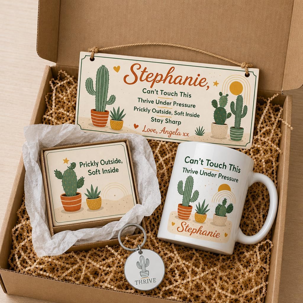 Cactus Quiet Strength gift box presentation