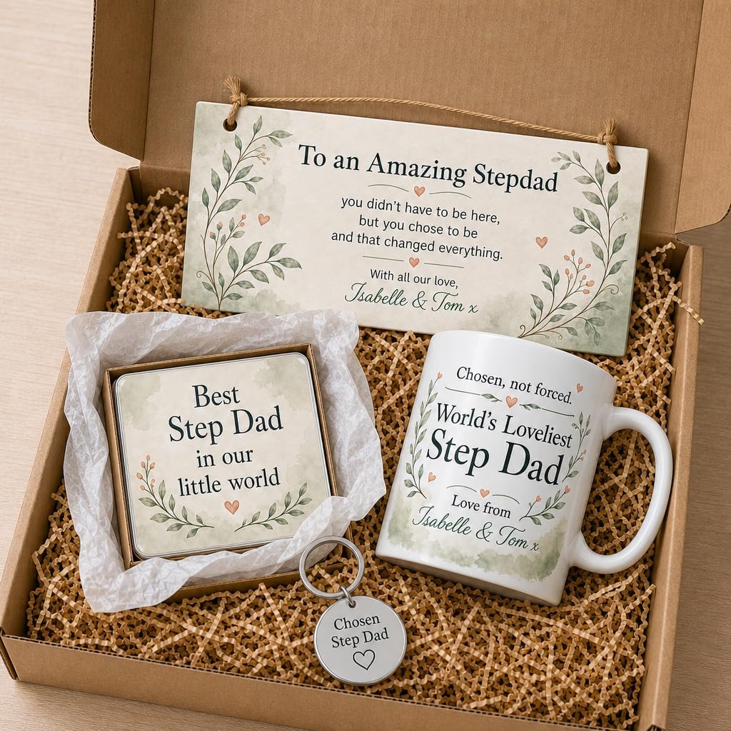 Chosen Stepdad Heart gift box presentation