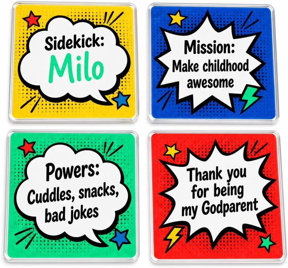 Pop Art Super Godparent coasters