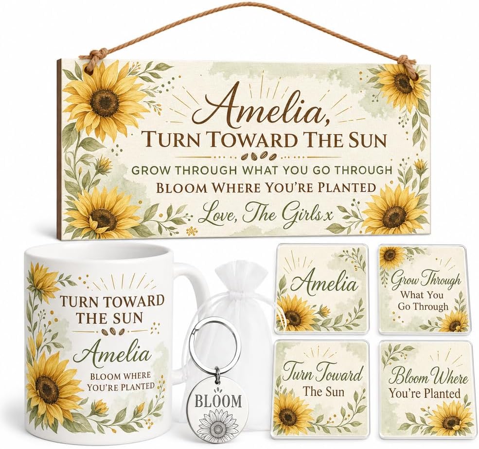 Sunflower Bright Path personalised gift box set