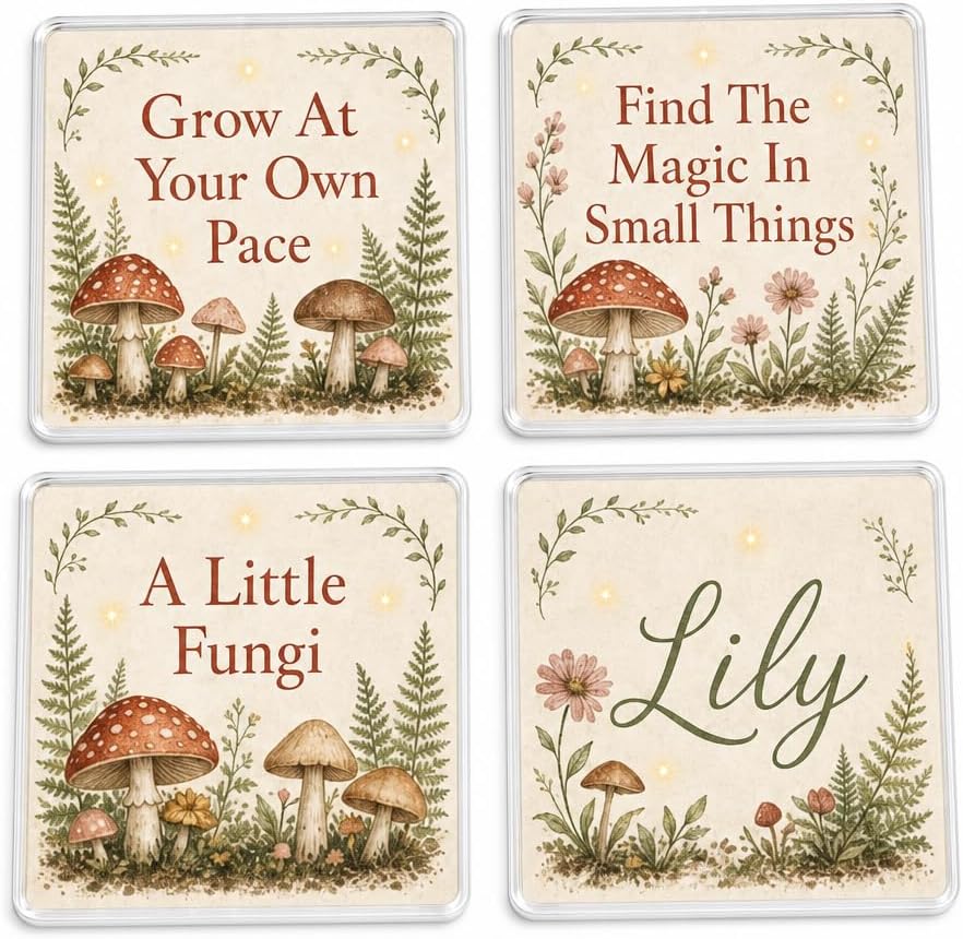Cottagecore Growth Glow coasters
