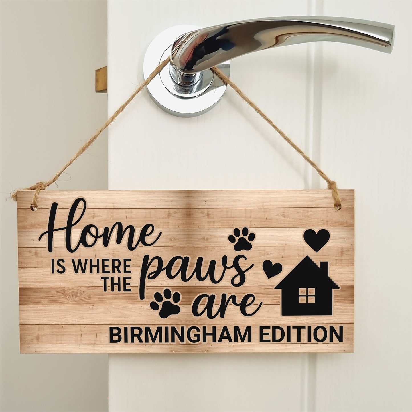 Dog Lover's Hanging Wooden Sign – Handmade Rustic Decor for Birmingham Homes