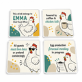 Cluck & Company Personalised Coasters (Set of 4)