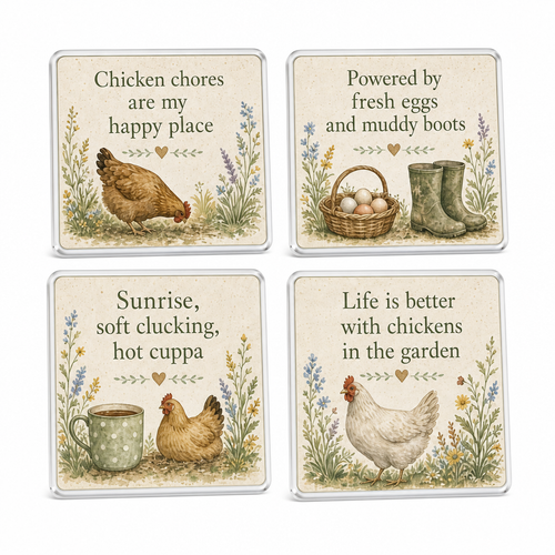 Backyard Hen Haven Coasters (Set of 4)