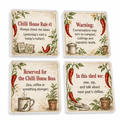 Personalised Chilli House Coasters (Set of 4)