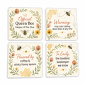Queen Bee Keeper Personalised Coasters (Set of 4)