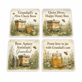 Grandad’s Little Apiary Personalised Coasters (Set of 4)