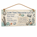 Low Tide Treasure Log Personalised Wooden Plaque