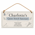 Quiet Stitch Sanctuary Personalised Wooden Plaque