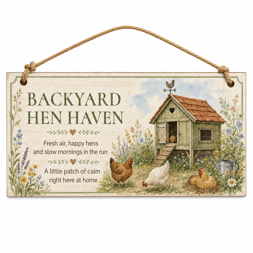 Backyard Hen Haven Wooden Plaque