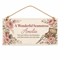 Stitching In Bloom Personalised Wooden Plaque